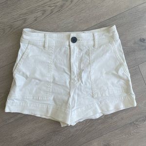 White High Waisted Shorts